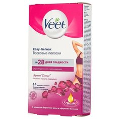 Veet Восковые полоски SupremEssence с ароматом бархатной розы и эфирными маслами для линии бикини и области подмышек 14 шт.