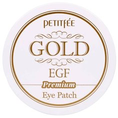 Petitfee Гидрогелевые патчи для век с золотыми частицами и фактором роста Hydrogel eye patch premium Gold & EGF (60 шт.)