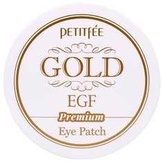 Petitfee Гидрогелевые патчи для век с золотыми частицами и фактором роста Hydrogel eye patch premium Gold & EGF (60 шт.)
