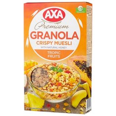Мюсли AXA Muesli Crispy хрустящие медовые хлопья и шарики с тропическими фруктами, коробка, 270 г