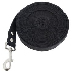 Поводок для собак КАСКАД Classic черный 10 м 20 мм