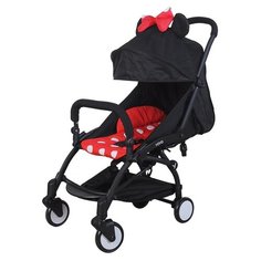 Прогулочная коляска Yoya Baby (175) (бамбук. коврик, подстак., дожд., москит., сумка-чехол, ремешок на руку, бампер регулир., удлин. спал. места тканевый) Минни/черная рама, цвет шасси: черный