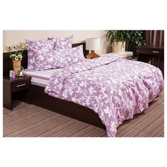 Постельное белье евростандарт Ночь Нежна Нежный силуэт 50х70 см, поплин лиловый