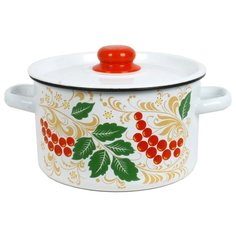 Кастрюля СтальЭмаль 1С15С/1 1,5 л, рябина на белом