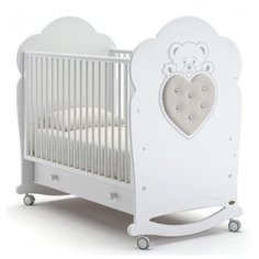 Кроватка Nuovita Fortuna (колесо) (качалка), на полозьях белый