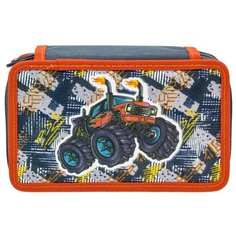 TIGER FAMILY Пенал Cosmic Collection Flaming Tractor (1835/B/TG) серый/оранжевый