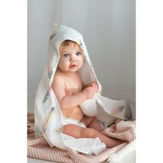 Простынка с уголком муслиновая для купания AmaroBaby Bath time 120х70 Перо