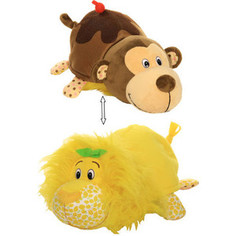 Мягкая игрушка 1Toy Вывернушка Ням-Ням Лев с ароматом лимона-Мартышка с ароматом шоколадного молочного коктейля Т13921