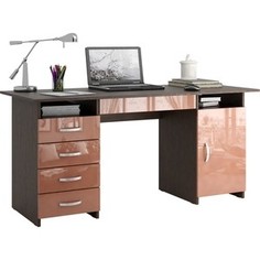 Стол письменный Мастер Милан-7Я глянец (венге-терракот) МСТ-СДМ-7Я-ГЛ