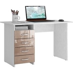 Стол письменный Мастер Милан левый/правый глянец (белый-капучино) МСТ-СДМ-00-ГЛ