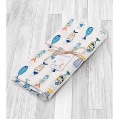 Муслиновая пеленка AmaroBaby Rainbow Рыбки 125х115