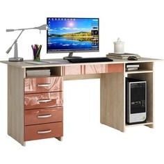 Стол письменный Мастер Милан-6Я глянец (дуб сонома-терракот) МСТ-СДМ-6Я-ГЛ