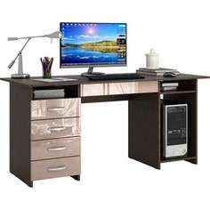 Стол письменный Мастер Милан-6Я глянец (венге-капучино) МСТ-СДМ-6Я-ГЛ