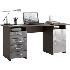 Стол письменный Мастер Милан-7 глянец (венге-серый) МСТ-СДМ-07-ГЛ