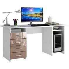 Стол письменный Мастер Милан-6 глянец (белый-капучино) МСТ-СДМ-06-ГЛ