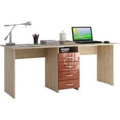 Стол письменный Мастер Тандем-2 глянец (дуб сонома-терракот) МСТ-СДТ-02-ГЛ