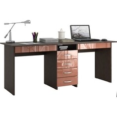 Стол письменный Мастер Тандем-2Я глянец (венге-терракот) МСТ-СДТ-2Я-ГЛ