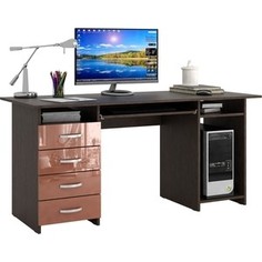 Стол письменный Мастер Милан-6П глянец (венге-терракот) МСТ-СДМ-6П-ГЛ