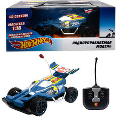 Машинка на радиоуправлении 1Toy багги 1:18 со светом синий на батарейках Т10977