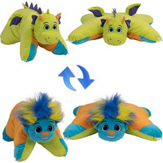 Мягкая игрушка 1Toy Подушка Вывернушка 2в1,Разноцветный Тролль-Салатовый Дракон (Т12044)
