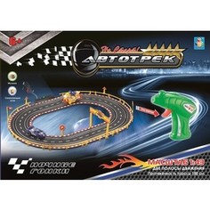 Автотрек 1Toy Ночные гонки, 2 машинки, 2 полосы движения, трасса 180 см (Т10183)