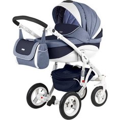 Коляска 2 в 1 Adamex Barletta New голубой/синий/белый B-8 GL000502482