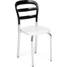 Стул TetChair Izmir (mod.10) металл/пластик/экокожа черно-белый