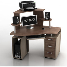 Стол компьютерный ТД Ная Угловой КС-12У Ибис+КН-1 ясень шимо комби