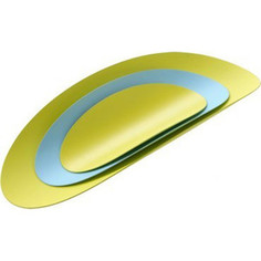 Набор из 3х стальных блюд Alessi Ellipse (бирюзовый & желтый)