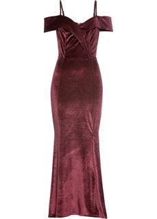 Платье бархатное с открытыми плечами Bonprix