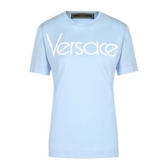Хлопковая футболка с логотипом бренда Versace