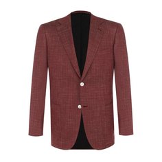 Однобортный пиджак из смеси хлопка и шелка со льном Brioni