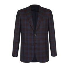 Однобортный шерстяной пиджак в клетку Brioni
