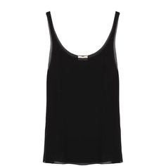 Шелковый топ прямого кроя без рукавов Saint Laurent