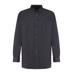 Рубашка из смеси хлопка и кашемира с воротником button down Brioni