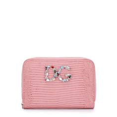Кожаный кошелек на молнии с логотипом бренда Dolce & Gabbana