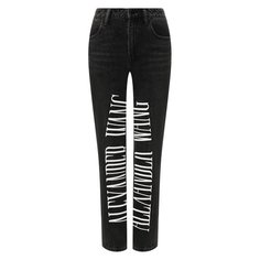 Укороченные джинсы с логотипом бренда Denim X Alexander Wang