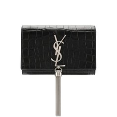 Сумка Monogram small с тиснением под крокодила Saint Laurent