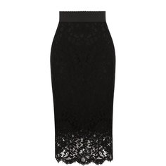 Кружевная юбка-миди с широким поясом Dolce & Gabbana