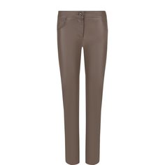 Однотонные кожаные брюки с карманами Brunello Cucinelli