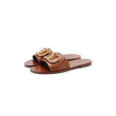 Кожаные шлепанцы Valentino Garavani Go Logo Valentino