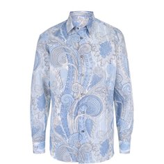 Рубашка из смеси льна и хлопка Brioni