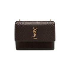 Сумка Sunset medium из кожи питона Saint Laurent