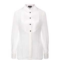 Шелковая блуза с контрастными пуговицами Giorgio Armani