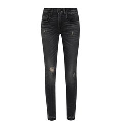 Укороченные джинсы-скинни с потертостями R13