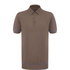 Хлопковое поло с контрастной отделкой Kiton