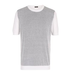 Хлопковый джемпер тонкой вязки с короткими рукавами Kiton