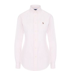 Приталенная хлопковая блуза в полоску Polo Ralph Lauren
