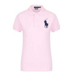 Хлопковое поло с вышитым логотипом бренда Polo Ralph Lauren