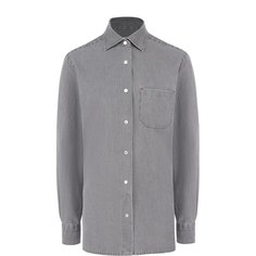 Джинсовая блуза с накладным карманом Kiton